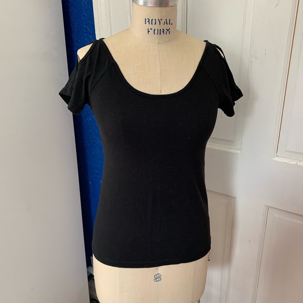 Delia’s Black Open Shoulder Tshirt